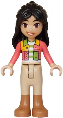 FRND0845:  Friends Liann - Coral Patchwork Jacket, Tan Trousers with Medium Nougat Boots