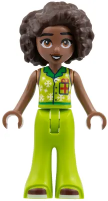 FRND0855:  Friends Aliya - Lime Top with Snowflakes and Christmas Gift and Trousers Bell-Bottoms with Dark Red Shoes