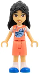 Minifigurka: FRND0856:  Friends Liann - Coral Outfit with Raccoon and Christmas Lights
