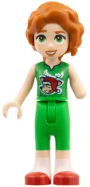 Minifigurka: FRND0858:  Friends Autumn - Bright Green Outfit with Reindeer in Santa Hat