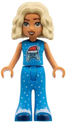 FRND0859:  Friends Nova - Dark Azure Outfit with Falling Snow and Game Controller in Santa Hat