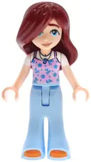 Minifigurka: FRND0867:  Friends Paisley - Bright Pink Tank Top, Bright Light Blue Trousers Bell-Bottoms, Orange Shoes