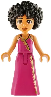FRND0874:  Friends Zahra - Magenta Dress with Gold and Dark Blue Trim