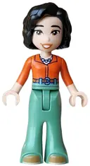 Minifigurka: FRND0881:  Friends Michelle - Reddish Orange Shirt, Sand Green Trousers Bell-Bottoms, Medium Nougat Shoes