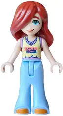 Minifigurka: FRND0882:  Friends Paisley - Bright Light Yellow and Medium Lavender Tank Top, Bright Light Blue Trousers Bell-Bottoms, Orange Shoes