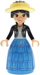 Minifigurka: FRND0895:  Friends Liann - Black Leather Jacket, Dark Azure Skirt with Ruffles