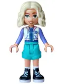 Minifigurka: FRND0901:  Friends Nova - White Hoodie with Warm Pink Hood, Dark Turquoise Shorts, Black Boots