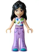 Minifigurka: FRND0914:  Friends Liann - White Tank Top, Medium Lavender Trousers Bell-Bottoms, Dark Turquoise Shoes