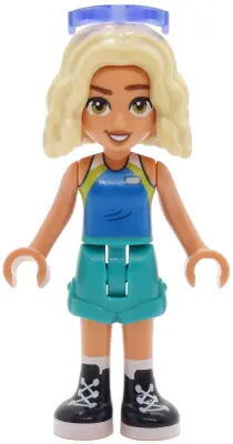FRND0922:  Friends Nova - Blue Sleeveless Top, Dark Turquoise Shorts, Black Boots, Sunglasses