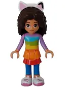 Minifigurka: GDH006:  Gabby - Striped Shirt, Layered Skirt over Blue Leggings