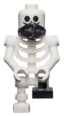 GEN094:  Skeleton with Standard Skull, Scarf, Bent Arms and Short Black Leg