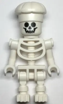 GEN134:  Skeleton - Standard Skull, Bent Arms Vertical Grip, White Chef Toque