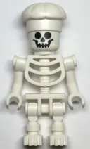 Minifigurka: GEN134:  Skeleton - Standard Skull, Bent Arms Vertical Grip, White Chef Toque