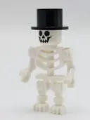 Minifigurka: GEN147:  Skeleton - Standard Skull, Bent Arms Horizontal Grip, Black Top Hat
