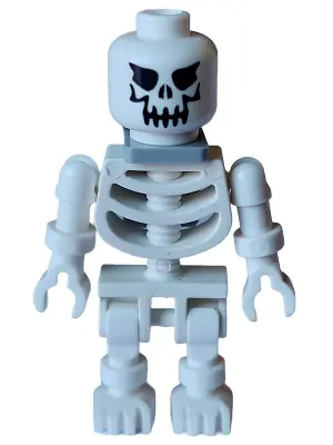 GEN174:  Skeleton - Evil Skull, Floppy Arms, Light Bluish Gray Neck Bracket