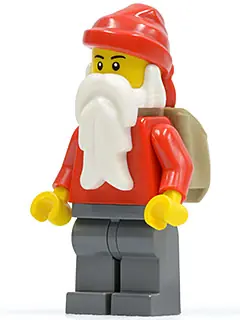 HOL011:  Santa, Dark Bluish Gray Legs, Backpack Open
