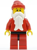 Minifigurka: HOL012:  Santa, Red Legs with Black Hips, Freckles