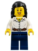 Minifigurka: HOL027:  Female White Blouse with Belt, Dark Blue Legs