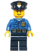 Minifigurka: HOL042:  Police - Gold Badge, Police Hat, Open Grin