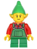 Minifigurka: HOL044:  Elf - Green Overalls