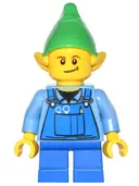 Minifigurka: HOL045A:  Elf - Blue Overalls, Black Dimple