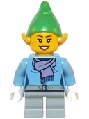 Minifigurka: HOL049:  Elf - Female Medium Blue Top