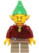 Minifigurka: HOL050:  Elf - Dark Red Flannel Shirt