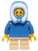 Minifigurka: HOL057:  Plain Blue Torso, Tan Short Legs, Blue Hood Fur-lined