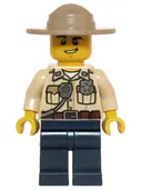 Minifigurka: HOL061:  Swamp Police - Officer, Shirt, Dark Tan Hat, Lopsided Grin