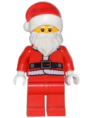 HOL082:  Santa - Fur Lined Jacket with Copper Belt Buckle, Red Legs, White Eyebrows