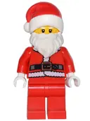 Minifigurka: HOL082:  Santa - Fur Lined Jacket with Copper Belt Buckle, Red Legs, White Eyebrows