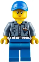 Minifigurka: HOL107:  Coast Guard City ATV Driver Female, Blue Legs, Blue Cap with Hole