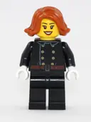 Minifigurka: HOL119:  Fire - Jacket with 8 Buttons, Dark Orange Female Hair Short Swept Sideways