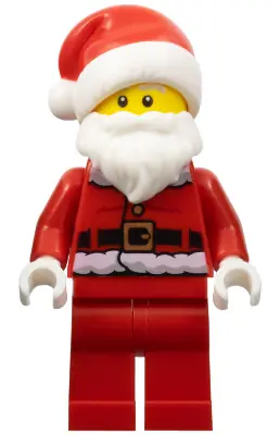 HOL125:  Santa - Fur Lined Jacket with Candy Cane on Back, Red Legs, Open Mouth
