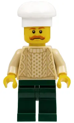 HOL129:  Chef - Tan Knit Sweater, Dark Green Legs, Bushy Moustache