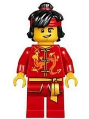 HOL133:  Dragon Dance Performer, Top Knot and Headband, Lopsided Grin