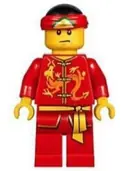 Minifigurka: HOL136:  Dragon Dance Performer, Tied Red Bandana, Angry Eyebrows and Scowl
