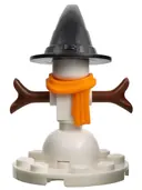 Minifigurka: HOL161:  Snowman - Black Wizard / Witch hat, Orange Scarf