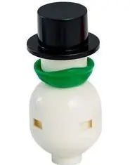 HOL202:  Snowman - Black Top Hat, Green Ninja Face Scarf