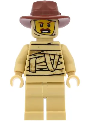 HOL208:  Tractor Driver - Tan Mummy Costume, Reddish Brown Fedora Hat