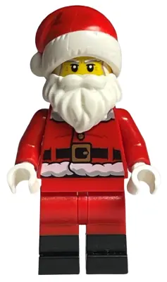 HOL246A:  Santa - Fur Lined Jacket with Candy Cane on Back, Red Legs with Black Boots, Santa Hat with Printed Red Top