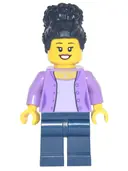 Minifigurka: HOL255:  Mom - Medium Lavender Jacket, Dark Blue Legs, Black Coiled Hair
