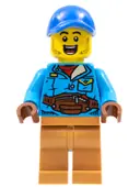 Minifigurka: HOL263:  Man, Blue Cap, Dark Azure Jacket, Medium Nougat Legs
