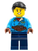 Minifigurka: HOL270:  Woman, Black Hair, Dark Azure Jacket, Dark Blue Legs