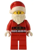Minifigurka: HOL284:  Santa - Fur Lined Jacket with 2 Dark Red Creases on Back, Red Legs