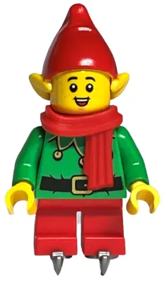 HOL293:  Elf - Red Hat and Scarf, Ice Skates