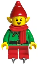 Minifigurka: HOL293:  Elf - Red Hat and Scarf, Ice Skates