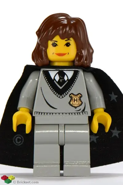 HP003:  Hermione Granger - Hogwarts Torso, Light Gray Legs, Black Cape with Stars
