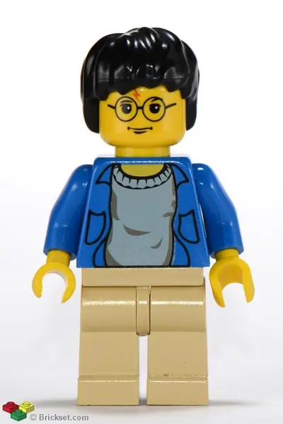 HP004:  Harry Potter - Blue Open Shirt Torso, Tan Legs