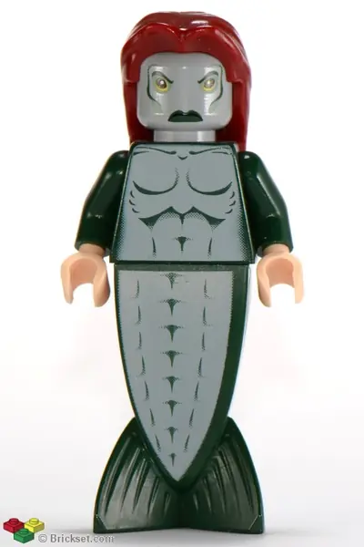 HP067:  Merperson - Dark Green Body, Dark Red Long Hair